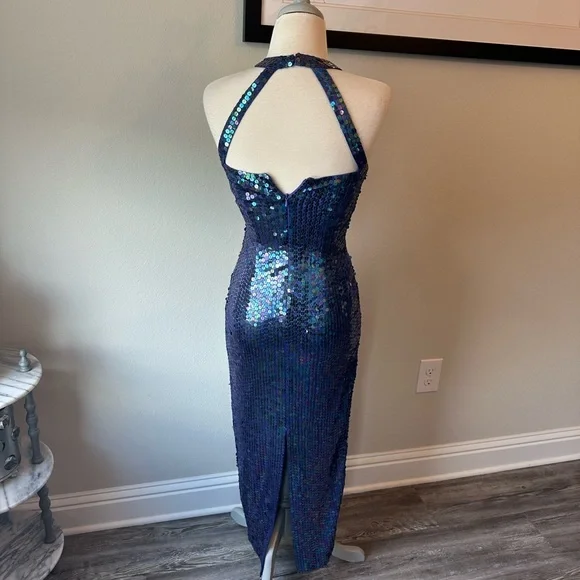 Adrianna Papell Evening Beautiful Vintage Sequin Dress - Picture 5 of 16